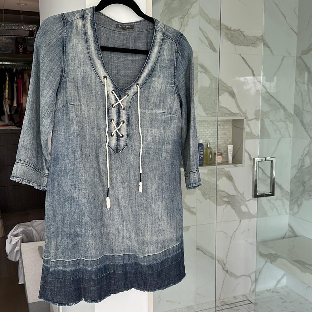 Michael Stars x small tencel and linen denim-look dress.
